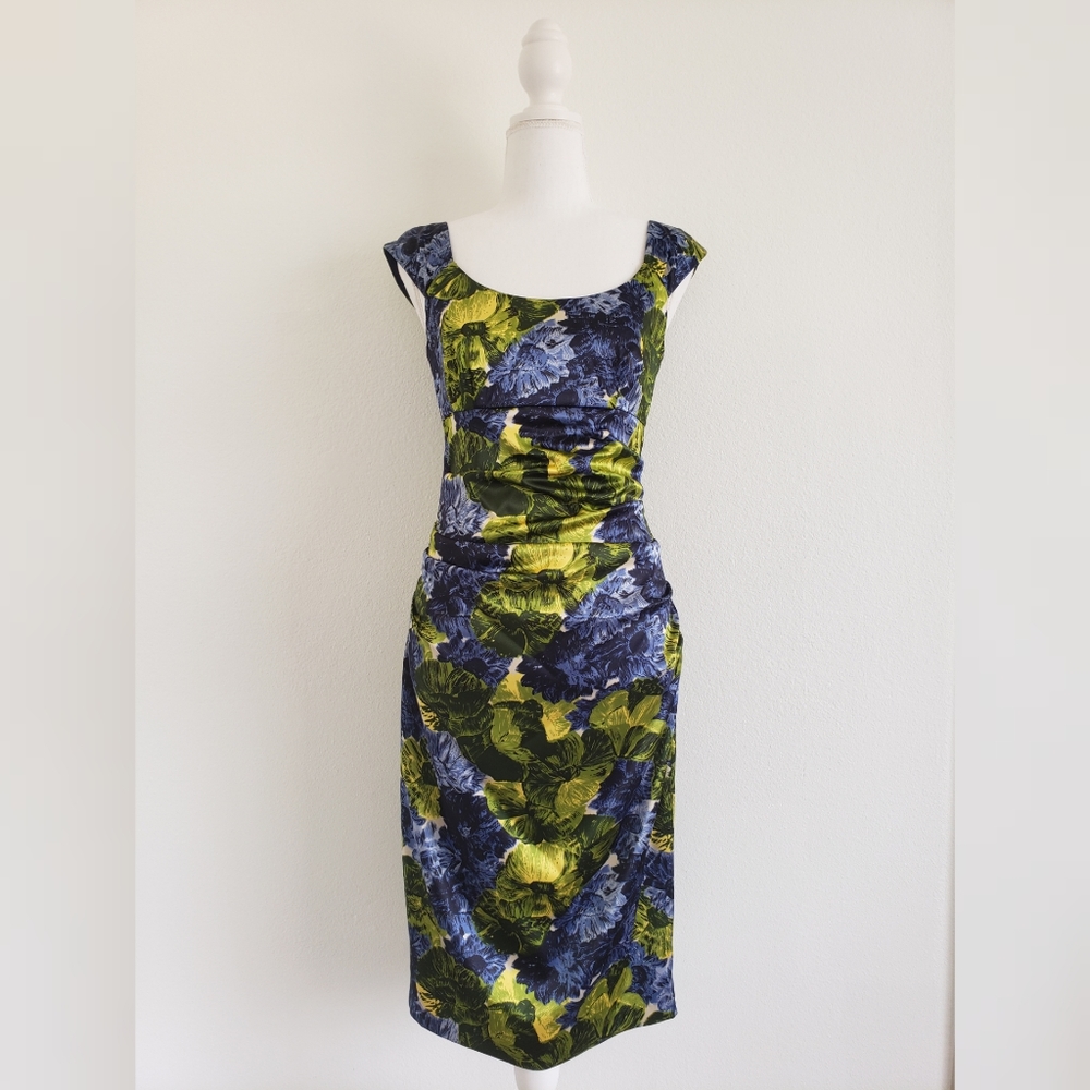 NEW London Times Petite sz 4P flowers blue &yellow
